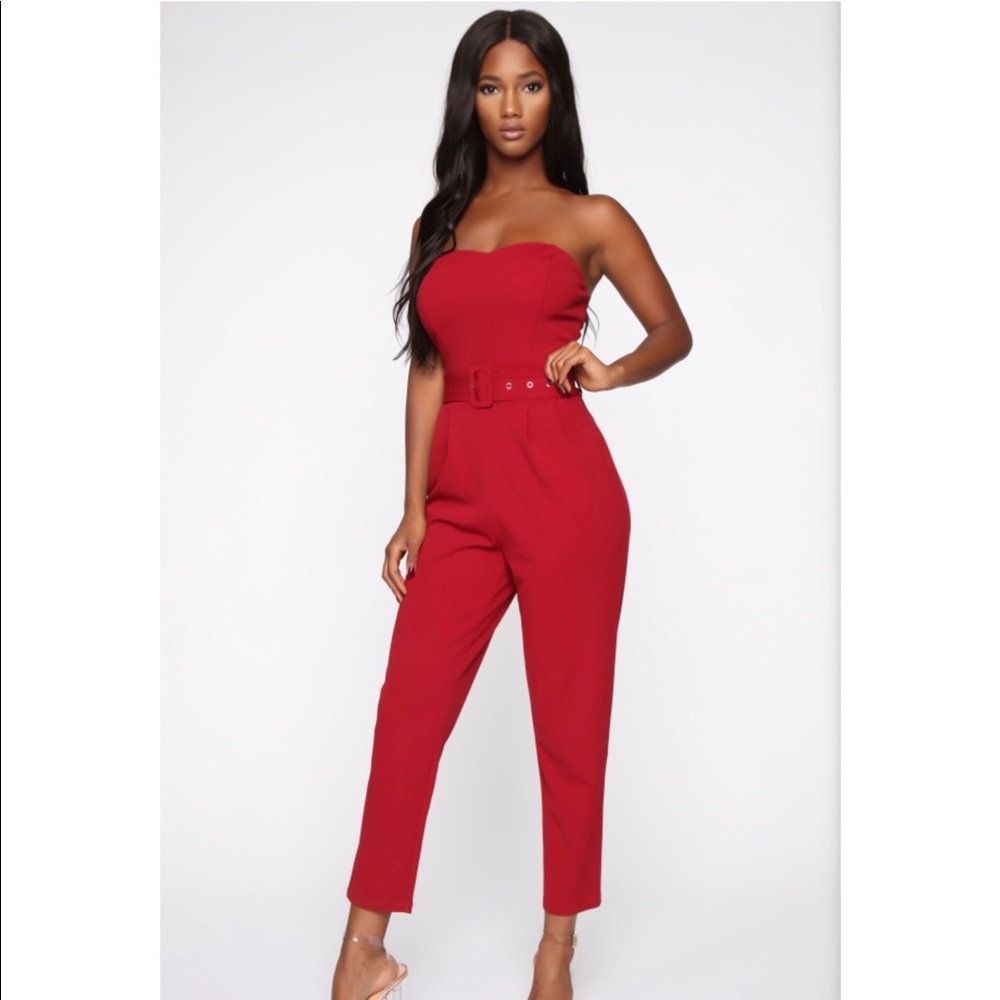 Oh Behave Tube Jumpsuit - Ruby